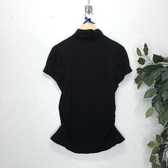 Kenneth Cole Brown Turtleneck Ruched Maternity Top - Picture 6 of 6